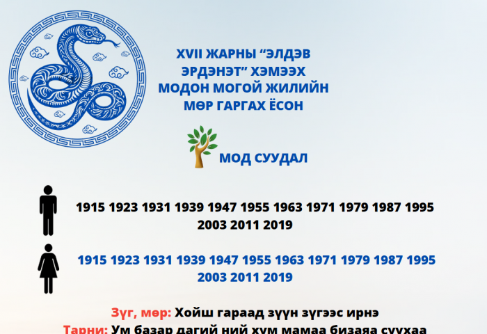 XVII ЖАРНЫ “ЭЛДЭВ ЭРДЭНЭТ“ ХЭМЭЭХ МОГОЙ ЖИЛИЙН ЗҮГ МӨР ГАРГАХ ЗУРХАЙ